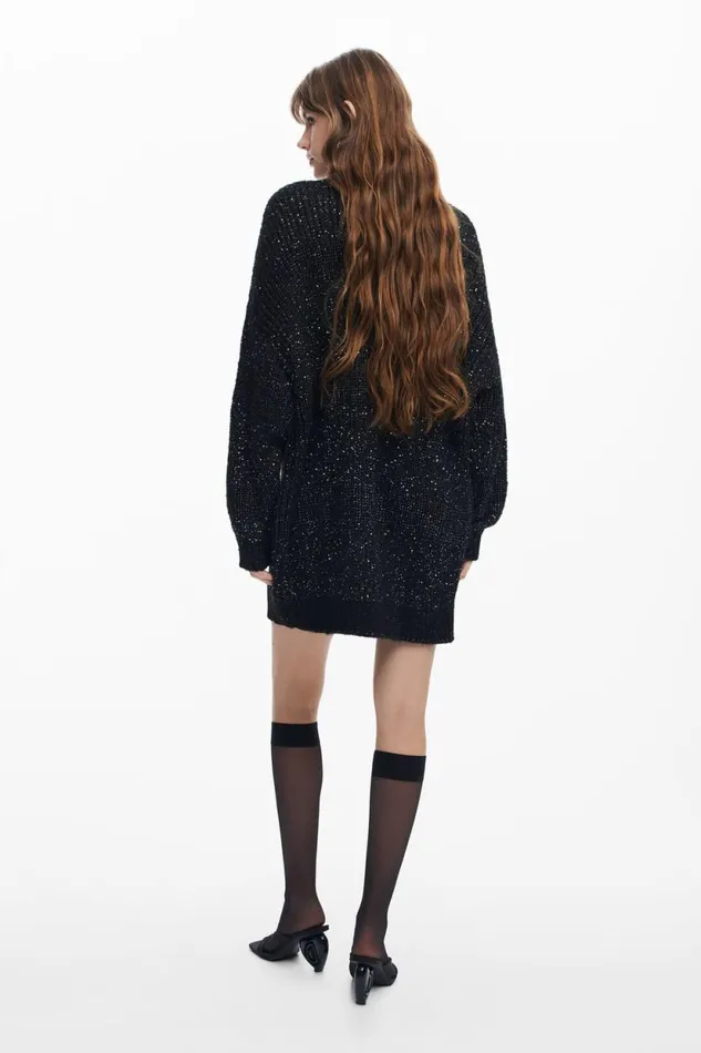 Sweaters Women Desigual Vneck Knit Jacket Black