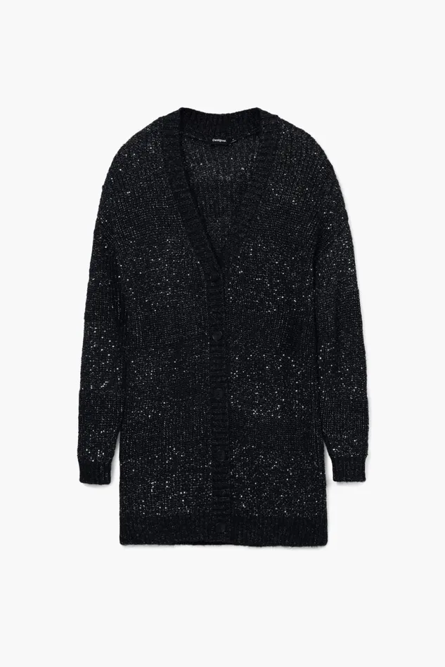 Sweaters Women Desigual Vneck Knit Jacket Black