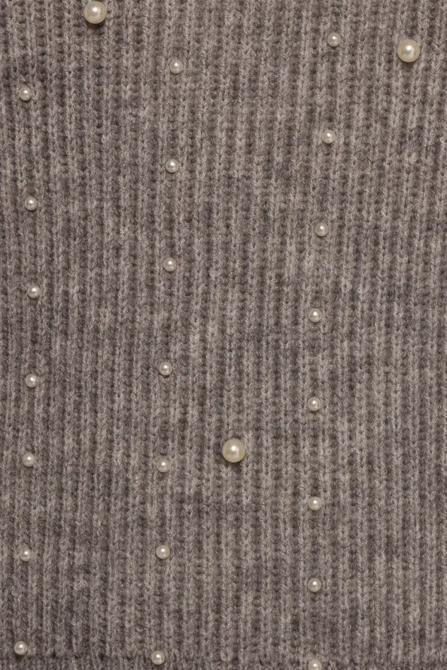 Sweaters Women Makena Pearl Detail Knit Sweater Heather Grey Petal and Pup