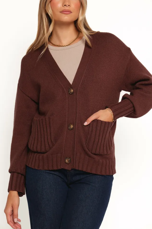 Sweaters Women Petal and Pup Eden Button Front Cardigan Brown