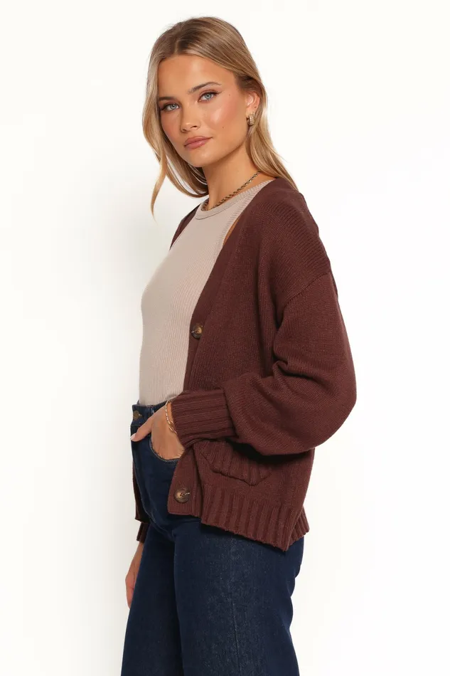 Sweaters Women Petal and Pup Eden Button Front Cardigan Brown
