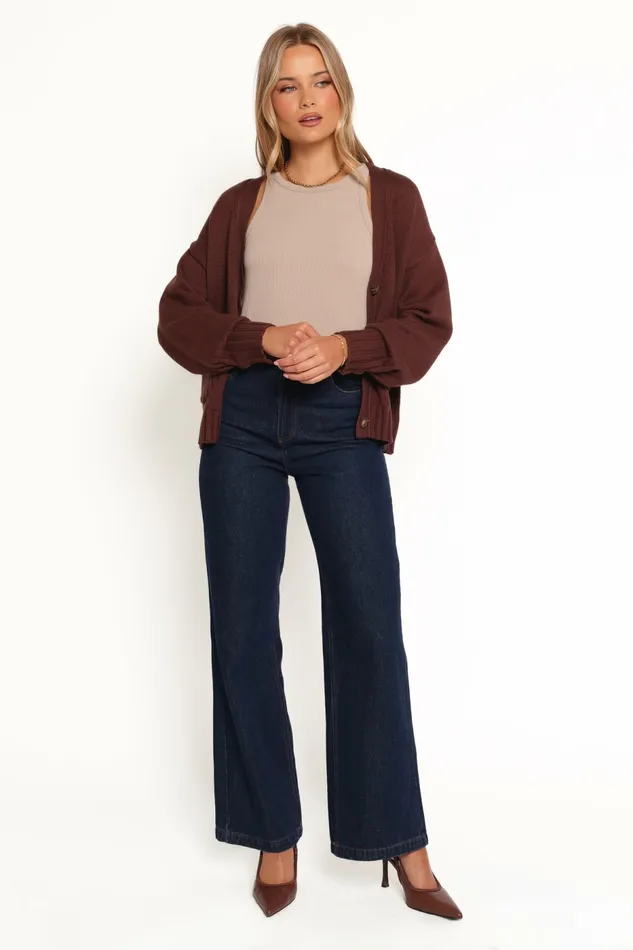 Sweaters Women Petal and Pup Eden Button Front Cardigan Brown