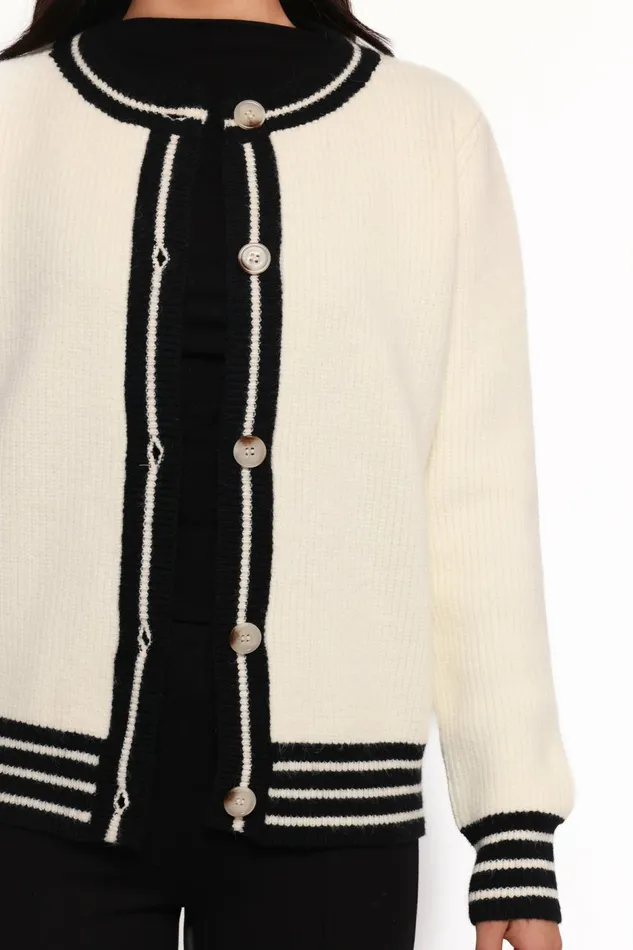 Sweaters Yorkshire Contrast Hem Cardigan Cream 8211 Petal and Pup Women