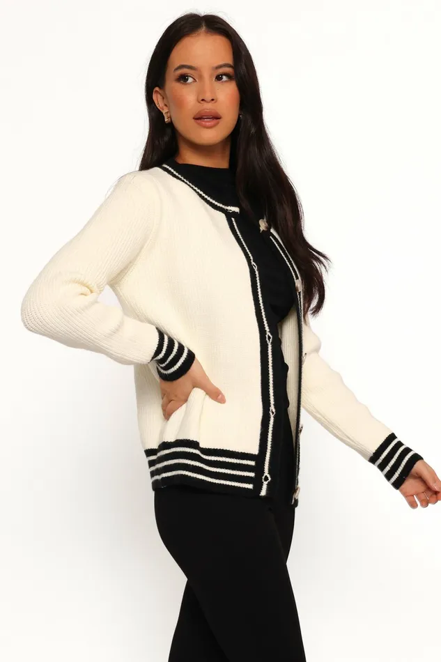 Sweaters Yorkshire Contrast Hem Cardigan Cream 8211 Petal and Pup Women