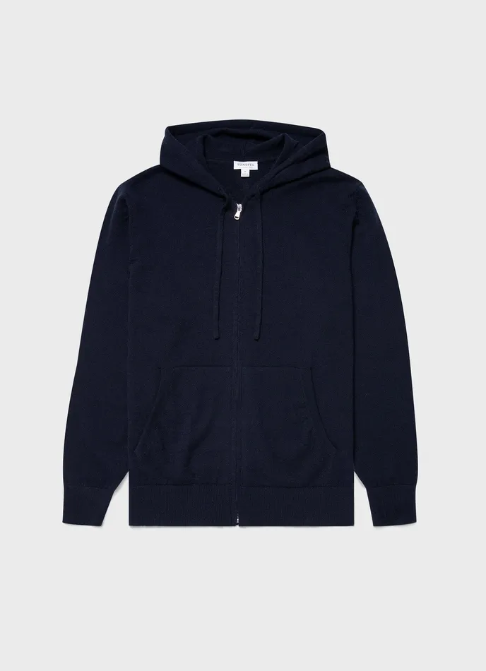 Sweatshirts and Sweatpants Men ussunspel Cashmere Zip Hoodie Navy