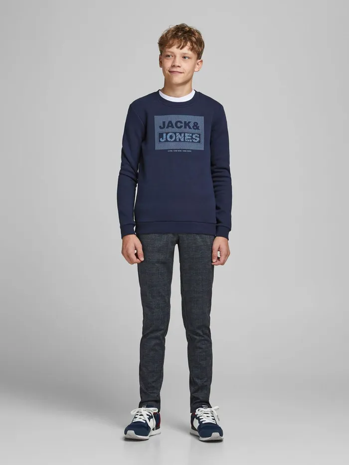 Sweatshirts JACK and JONES Junior BOYS CREW NECK SWEATSHIRT Blue Navy Blazer Casaul