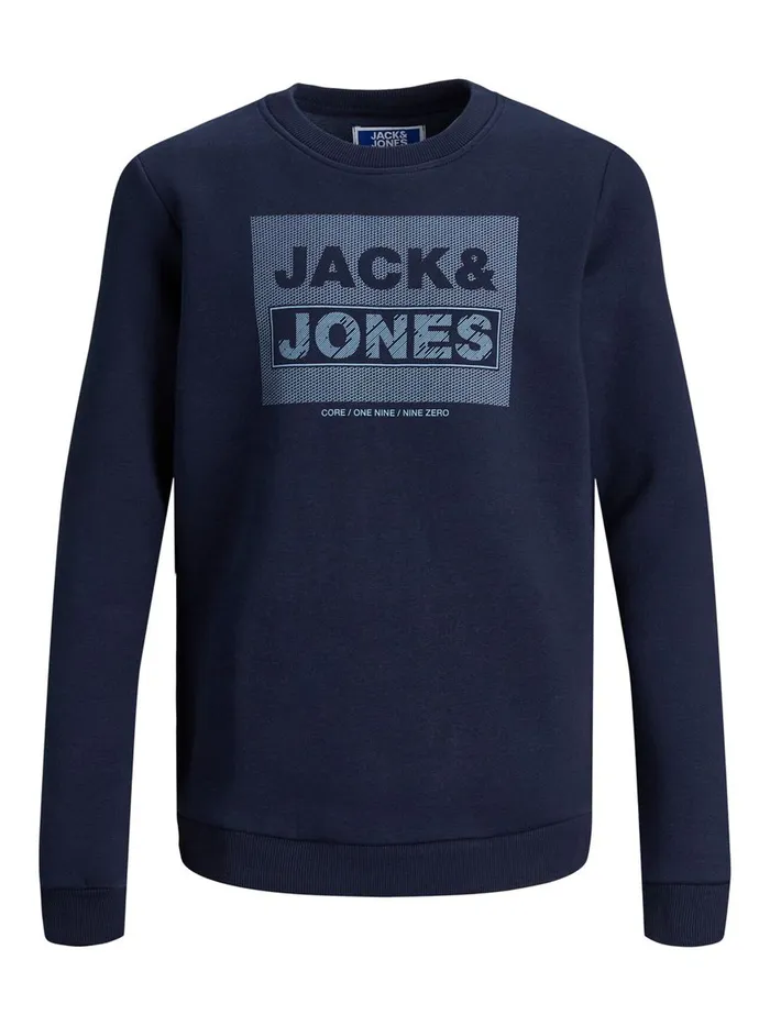 Sweatshirts JACK and JONES Junior BOYS CREW NECK SWEATSHIRT Blue Navy Blazer Casaul