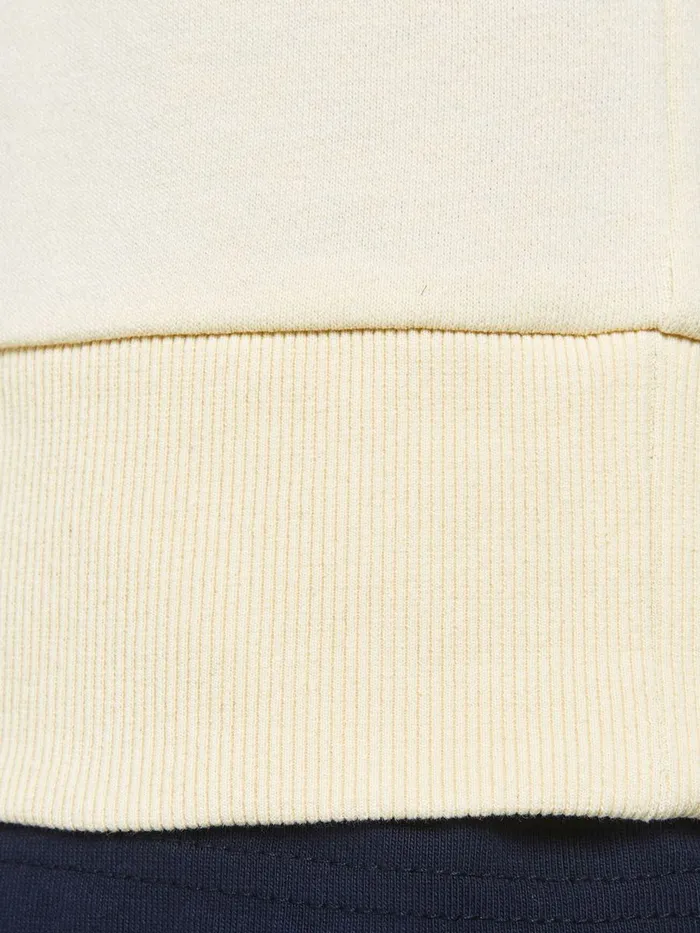 Sweatshirts JACK and JONES Mens ASYMMETRIC LOGO PRINT SWEATSHIRT Beige Seedpearl Gift for Friend