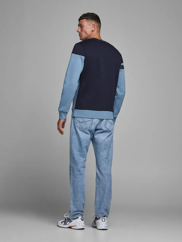 Sweatshirts JACK and JONES Mens BRUSHED LOOPBACK SWEATSHIRT Blue Blue Heaven Gift Ideas