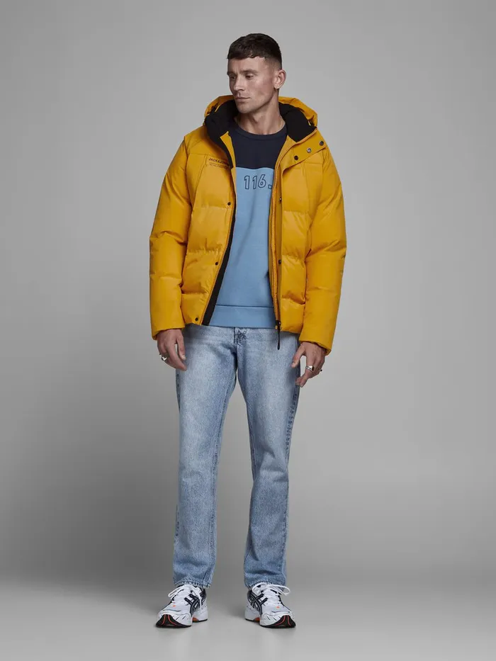 Sweatshirts JACK and JONES Mens BRUSHED LOOPBACK SWEATSHIRT Blue Blue Heaven Gift Ideas