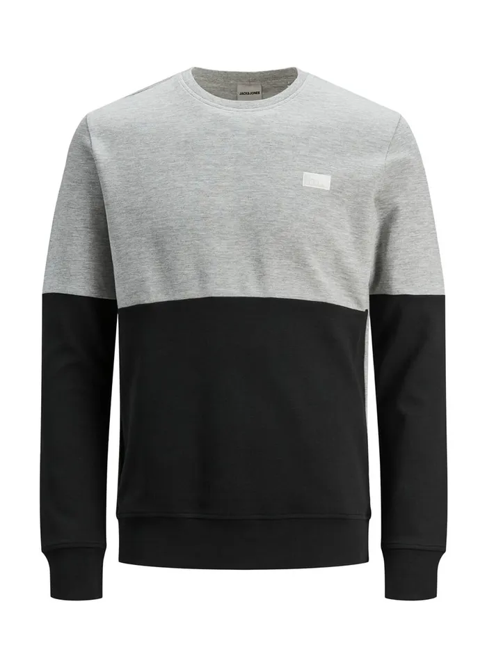 Sweatshirts JACK and JONES Mens COLOUR BLOCK SWEATSHIRT Grey Light Grey Melange On Sale Sweatshirts JACK and JONES Mens COLOUR BLOCK SWEATSHIRT Grey Light Grey Melange On Sale