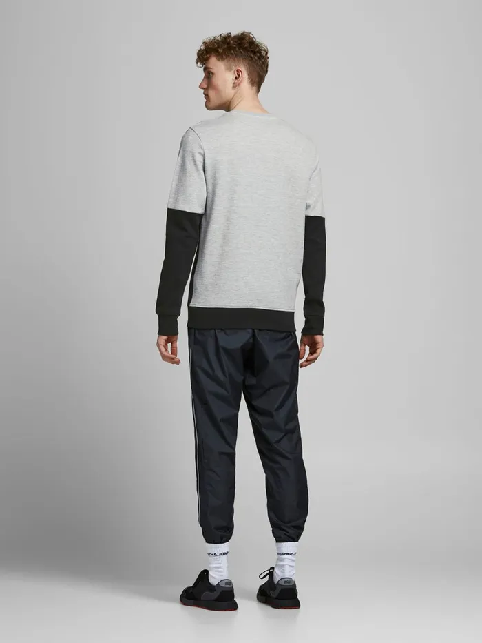 Sweatshirts JACK and JONES Mens COLOUR BLOCK SWEATSHIRT Grey Light Grey Melange On Sale