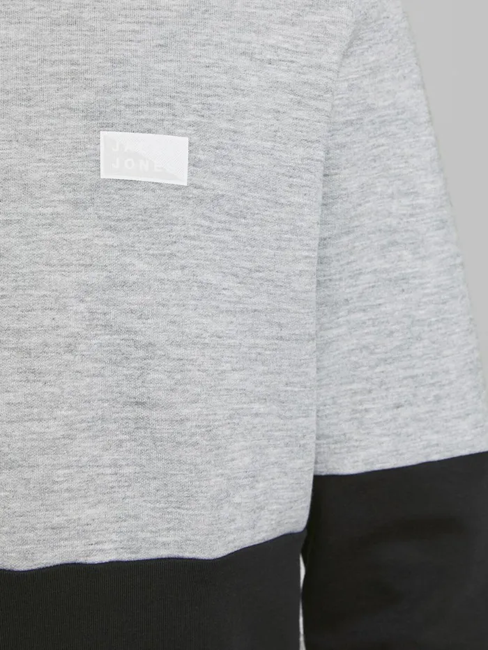 Sweatshirts JACK and JONES Mens COLOUR BLOCK SWEATSHIRT Grey Light Grey Melange On Sale