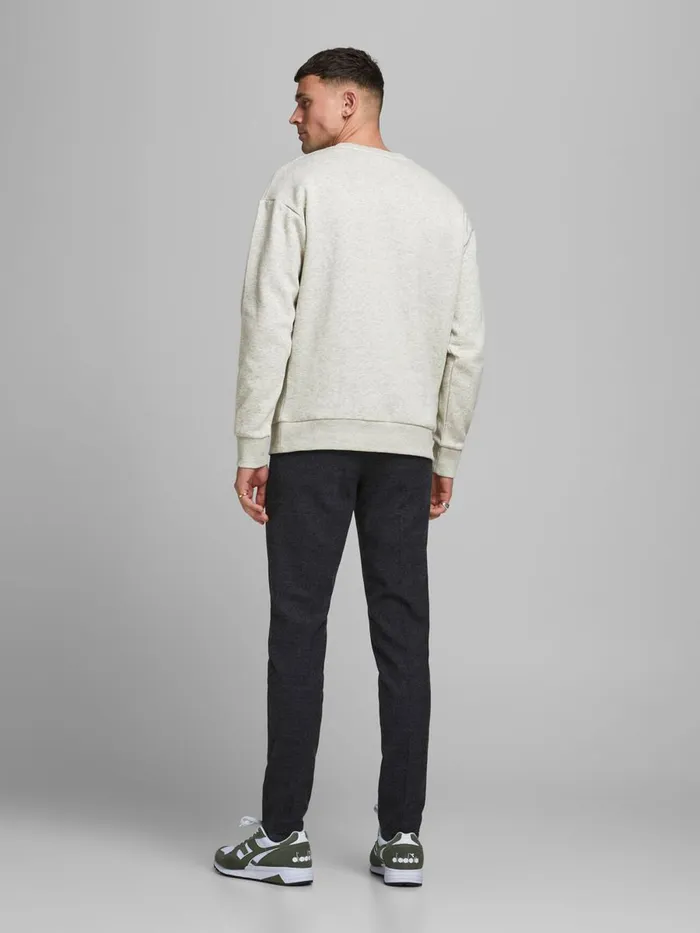 Sweatshirts JACK and JONES Mens CREW NECK SWEATSHIRT Grey White Melange Near Me
