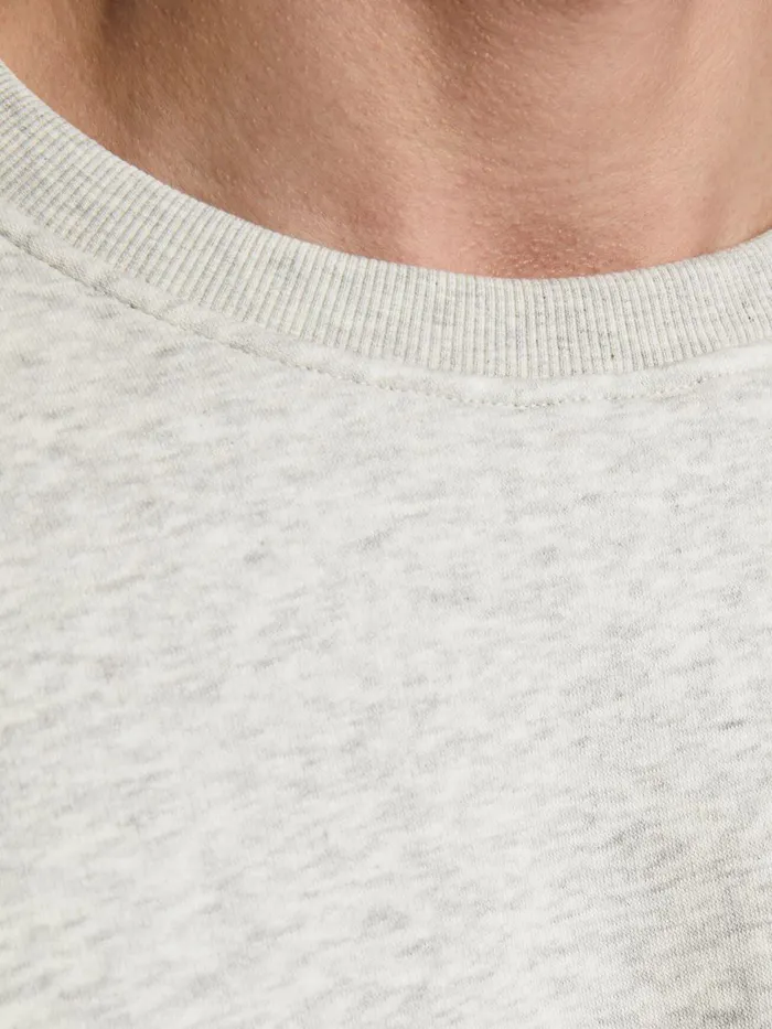 Sweatshirts JACK and JONES Mens CREW NECK SWEATSHIRT Grey White Melange Near Me