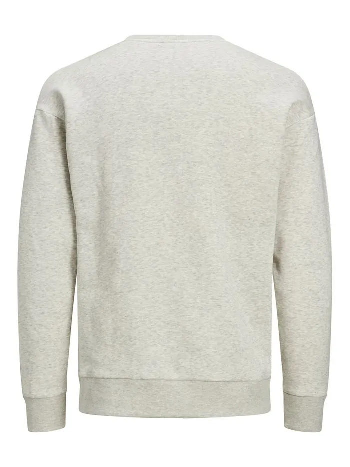 Sweatshirts JACK and JONES Mens CREW NECK SWEATSHIRT Grey White Melange Near Me