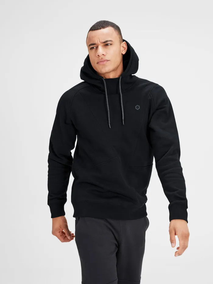 Sweatshirts JACK and JONES Mens DETAILED HOODIE SWEATSHIRT Black Black Cheap On Sale Sweatshirts JACK and JONES Mens DETAILED HOODIE SWEATSHIRT Black Black Cheap On Sale