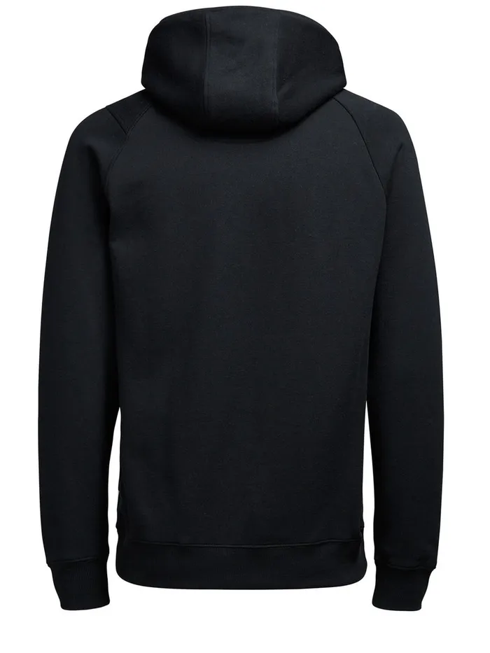 Sweatshirts JACK and JONES Mens DETAILED HOODIE SWEATSHIRT Black Black Cheap On Sale