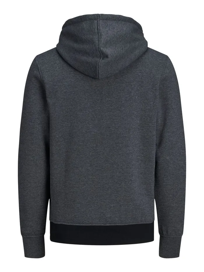 Sweatshirts JACK and JONES Mens LOGO HOODIE Grey Dark Grey Melange Popular