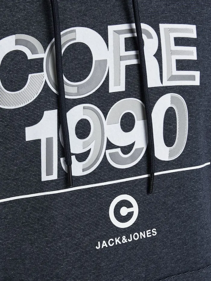 Sweatshirts JACK and JONES Mens LOGO LOOPBACK HOODIE Blue Navy Blazer Cheap On Sale