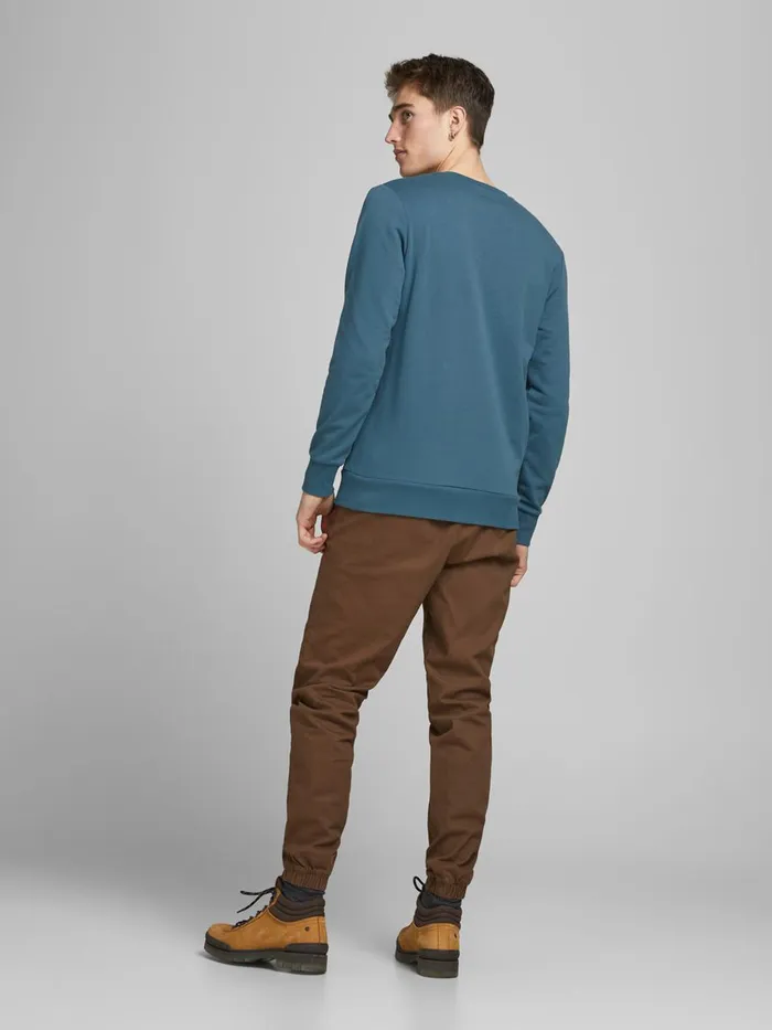 Sweatshirts JACK and JONES Mens LOOPBACK LOGO SWEATSHIRT Blue Mallard Blue Gift Ideas