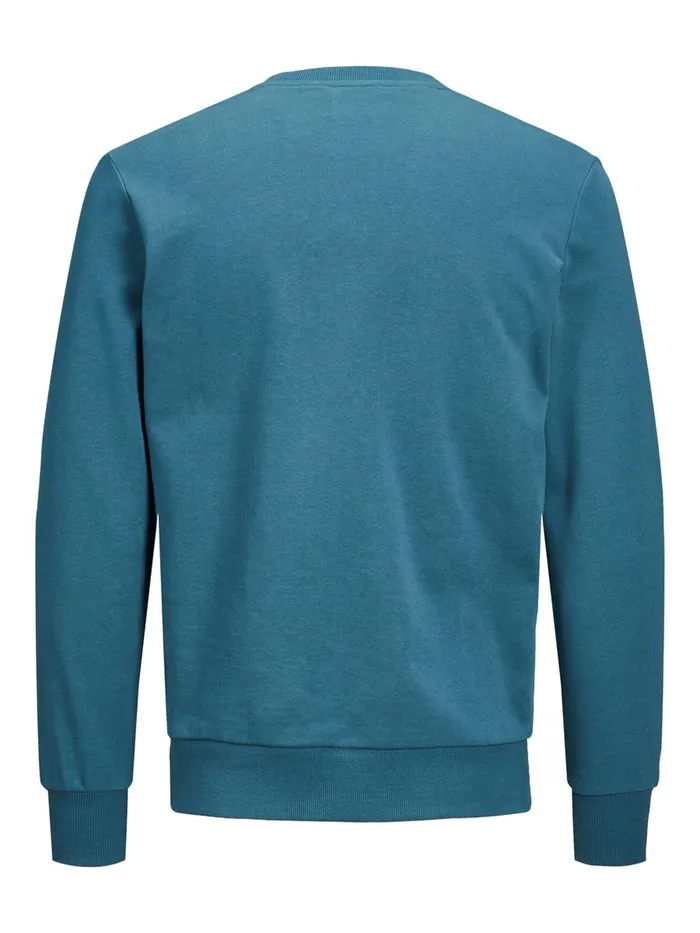 Sweatshirts JACK and JONES Mens LOOPBACK LOGO SWEATSHIRT Blue Mallard Blue Gift Ideas