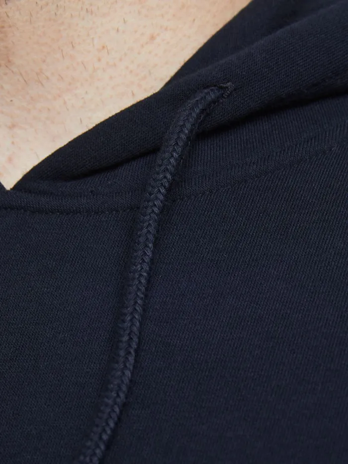 Sweatshirts JACK and JONES Mens LOOPBACK PLUS SIZE HOODIE Blue Navy Blazer Gift Ideas