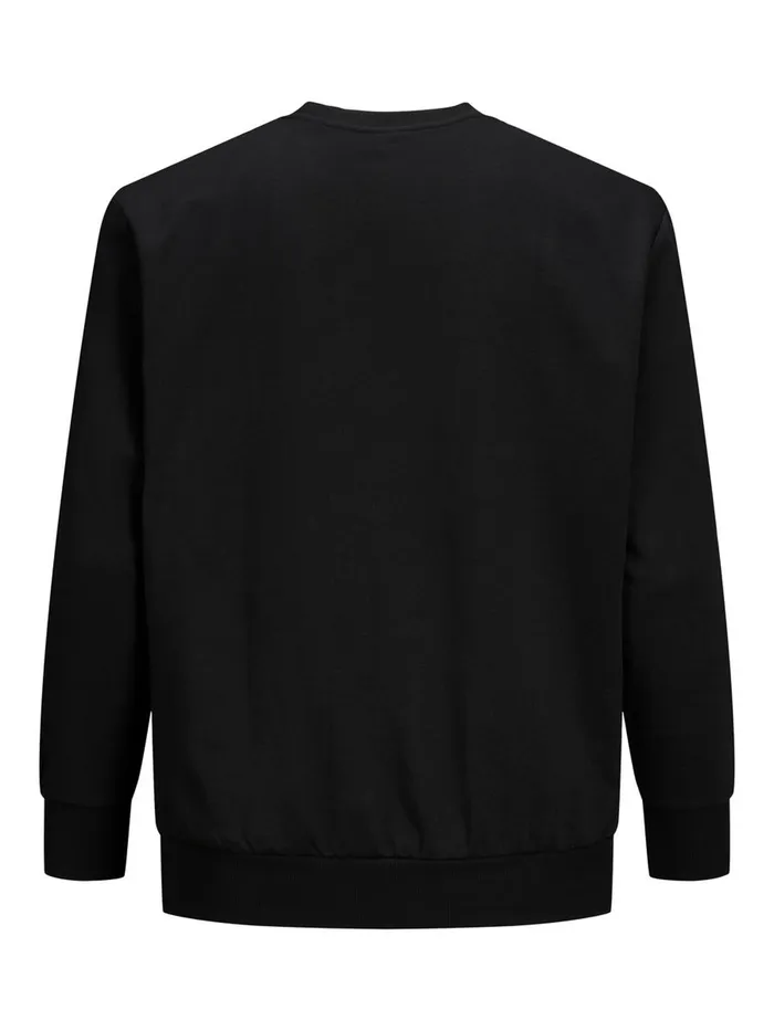 Sweatshirts JACK and JONES Mens LOOPBACK PLUS SIZE SWEATSHIRT Black Black For Sale