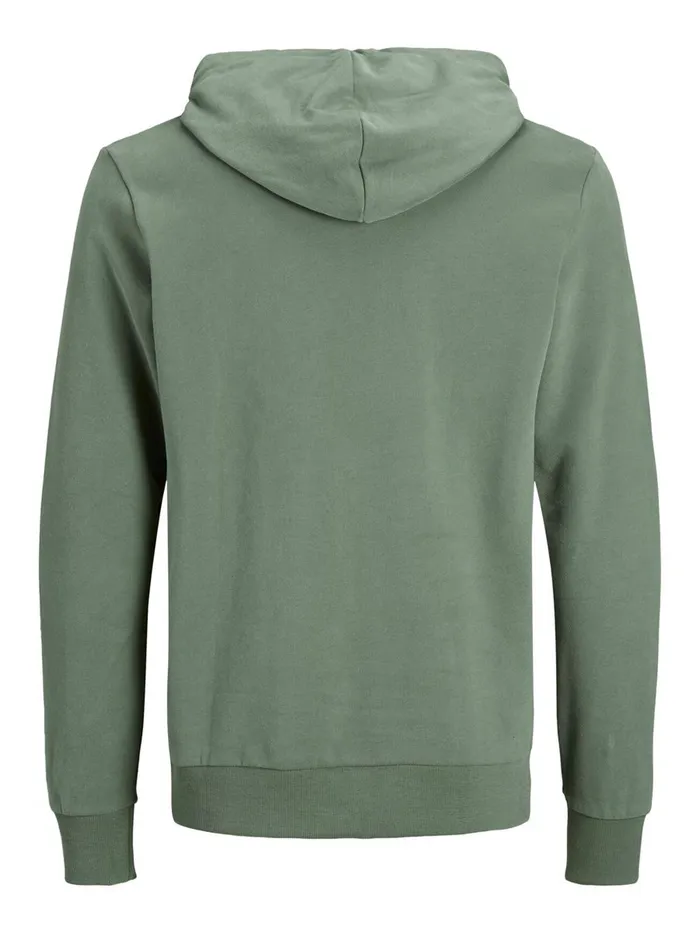 Sweatshirts JACK and JONES Mens ORGANIC COTTON PRINT HOODIE Green Sea Spray Near Me