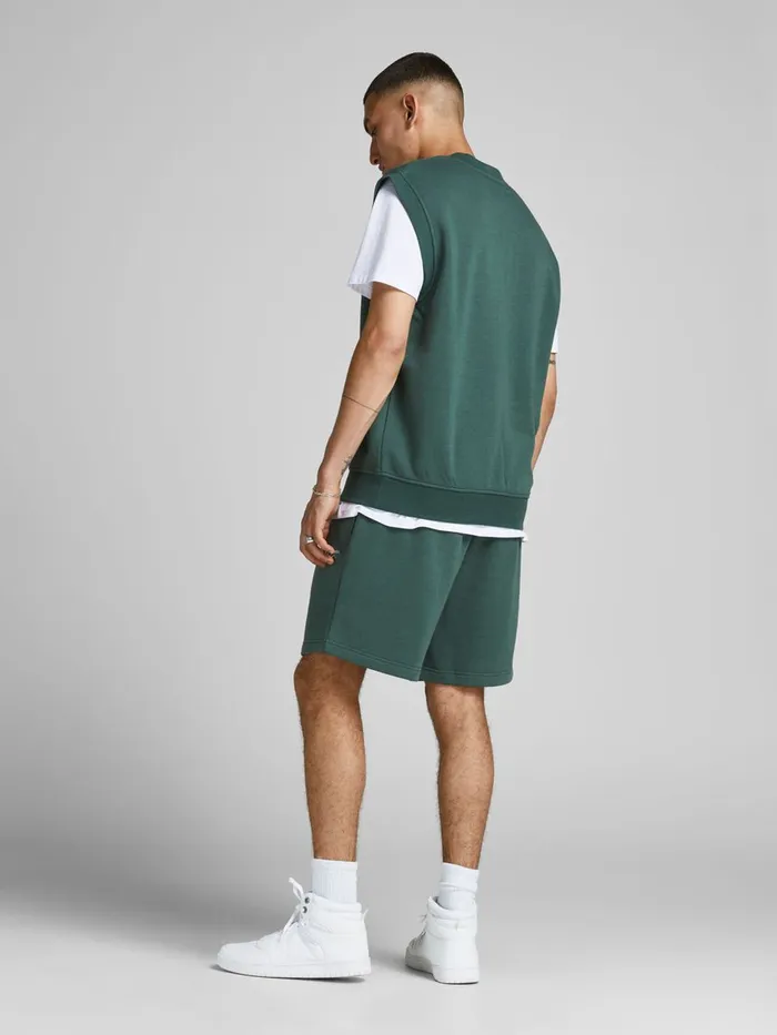 Sweatshirts JACK and JONES Mens PRINT GILET Green Trekking Green Gift for Friend