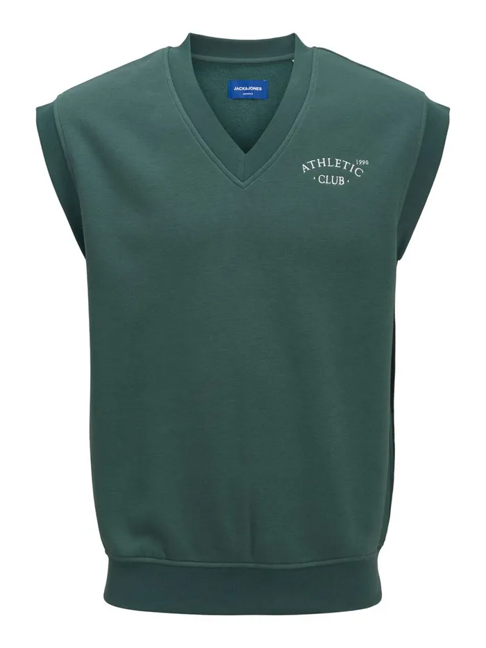 Sweatshirts JACK and JONES Mens PRINT GILET Green Trekking Green Gift for Friend