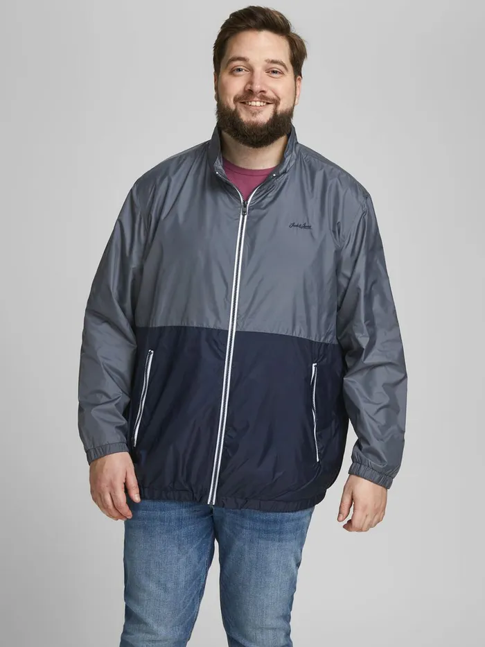 Sweatshirts JACK and JONES Mens RECYCLED POLYESTER BLEND PLUS SIZE JACKET Blue Ombre Blue Casaul