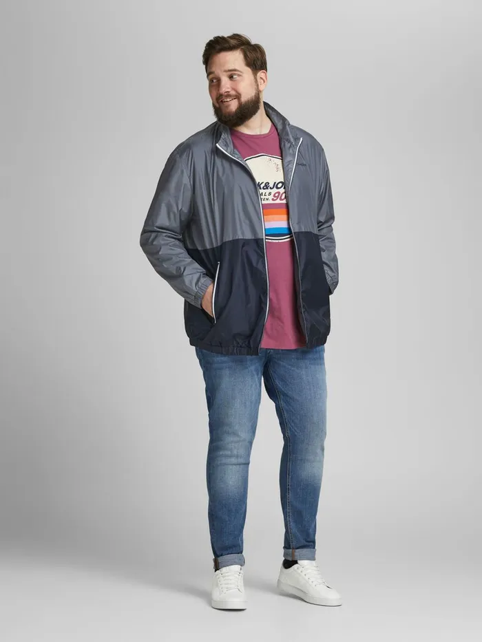 Sweatshirts JACK and JONES Mens RECYCLED POLYESTER BLEND PLUS SIZE JACKET Blue Ombre Blue Casaul