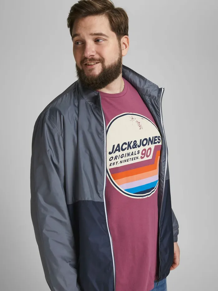 Sweatshirts JACK and JONES Mens RECYCLED POLYESTER BLEND PLUS SIZE JACKET Blue Ombre Blue Casaul