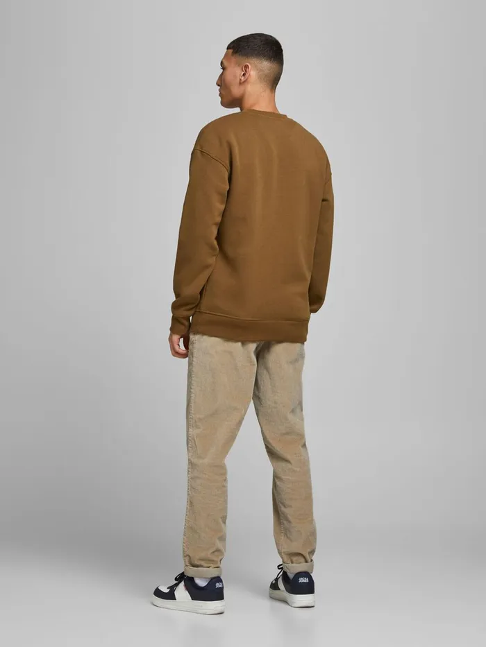 Sweatshirts JACK and JONES Mens SMALL LOGO SWEATSHIRT Brown Rubber Gift Ideas