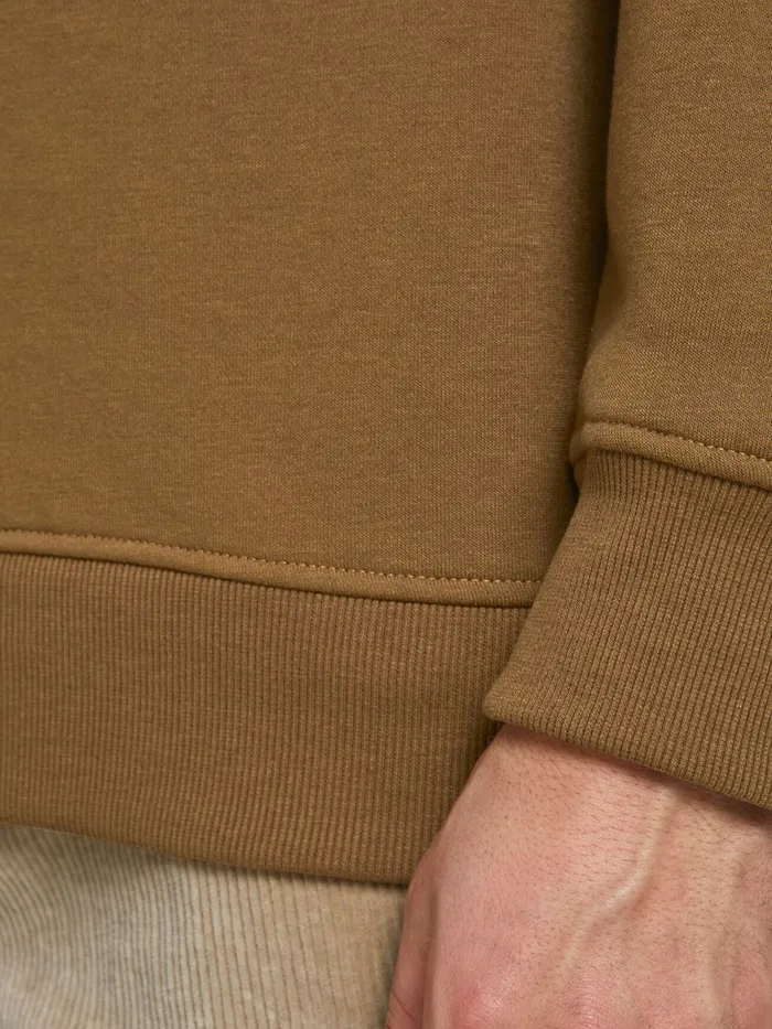 Sweatshirts JACK and JONES Mens SMALL LOGO SWEATSHIRT Brown Rubber Gift Ideas
