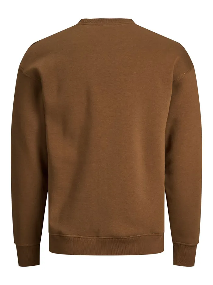 Sweatshirts JACK and JONES Mens SMALL LOGO SWEATSHIRT Brown Rubber Gift Ideas