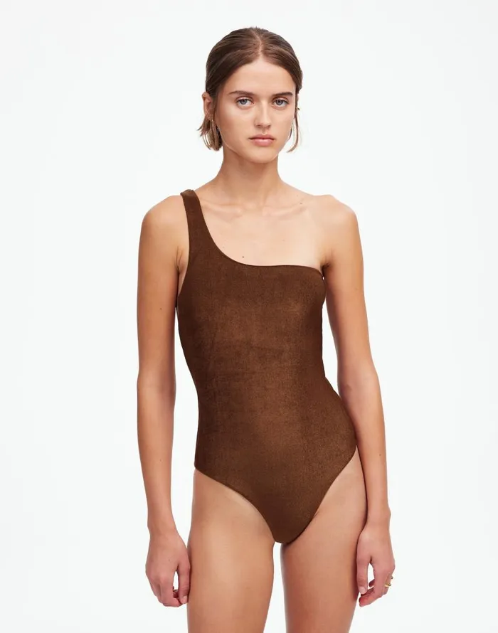Swim Women Madewell Jade Swim Evolve OnePiece Swimsuit Espresso