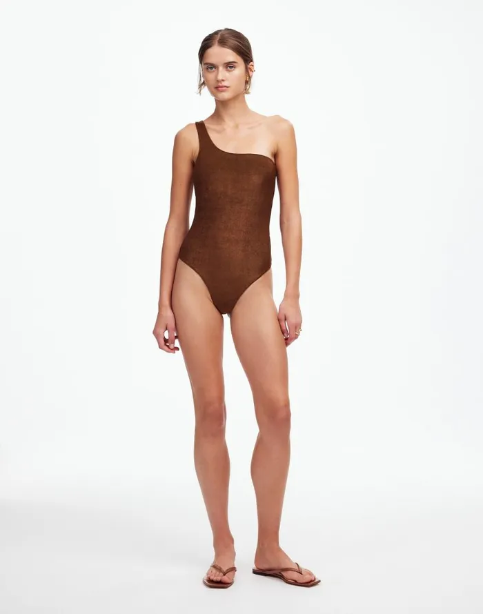Swim Women Madewell Jade Swim Evolve OnePiece Swimsuit Espresso