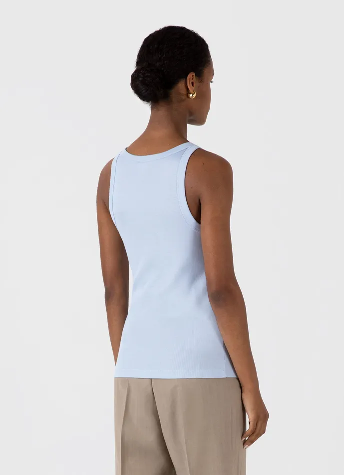 Tshirts and Tops ussunspel Women Ribbed Tank Top Blue Mist