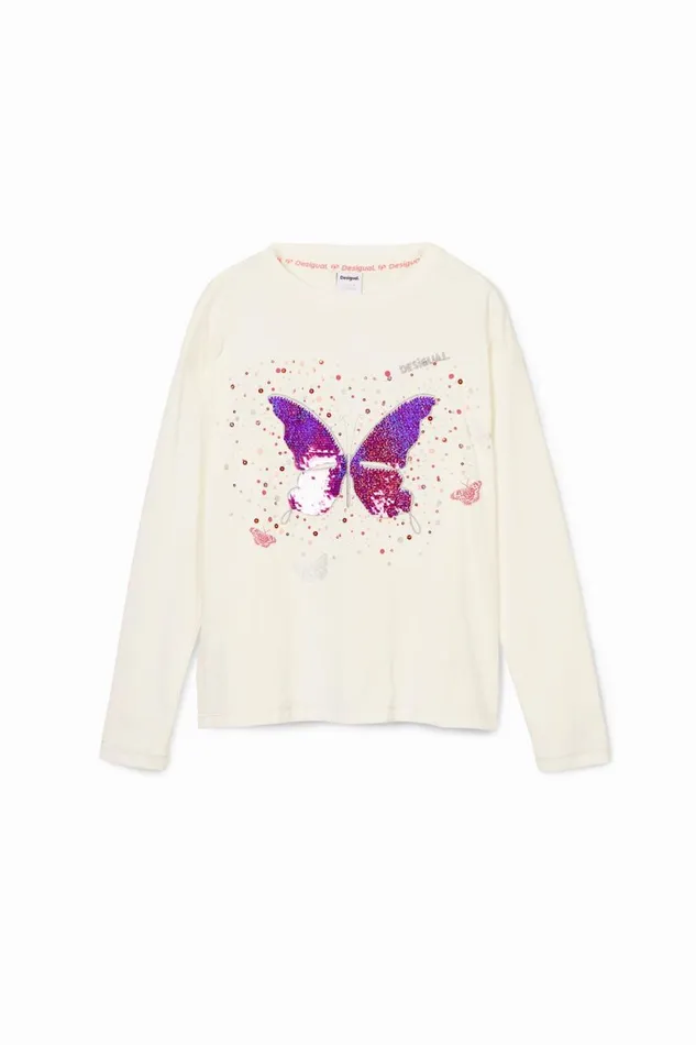 Tshirts And Shirts Kids Desigual Butterfly Print Tshirt White