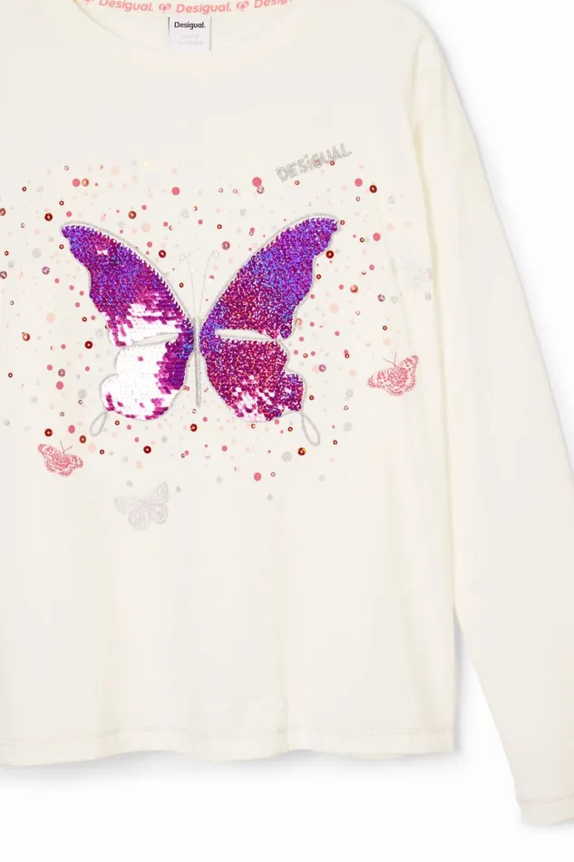Tshirts And Shirts Kids Desigual Butterfly Print Tshirt White
