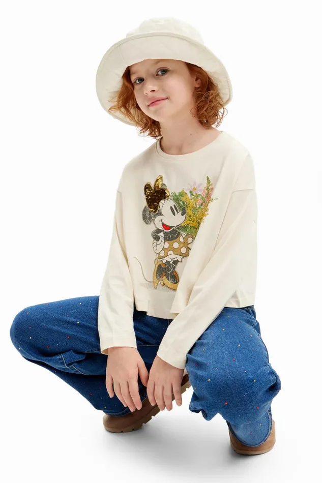 Tshirts And Shirts Kids Desigual Minnie Mouse Floral Tshirt White