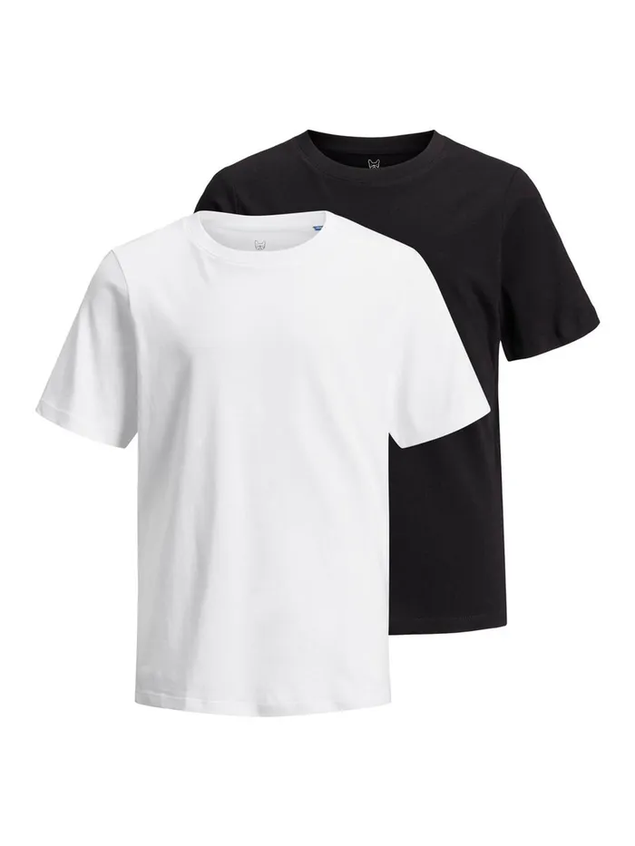 Tshirts JACK and JONES Junior BOYS 2PACK ORGANIC COTTON TSHIRT Black White Near Me