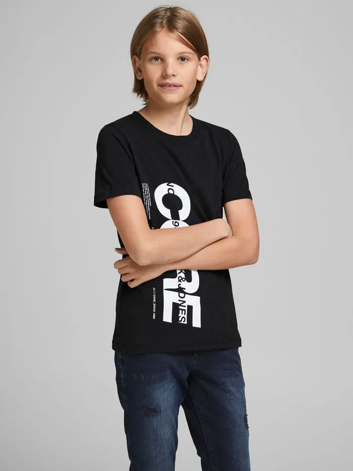 Tshirts JACK and JONES Junior BOYS COTTON JERSEY TSHIRT Black Black For Sale