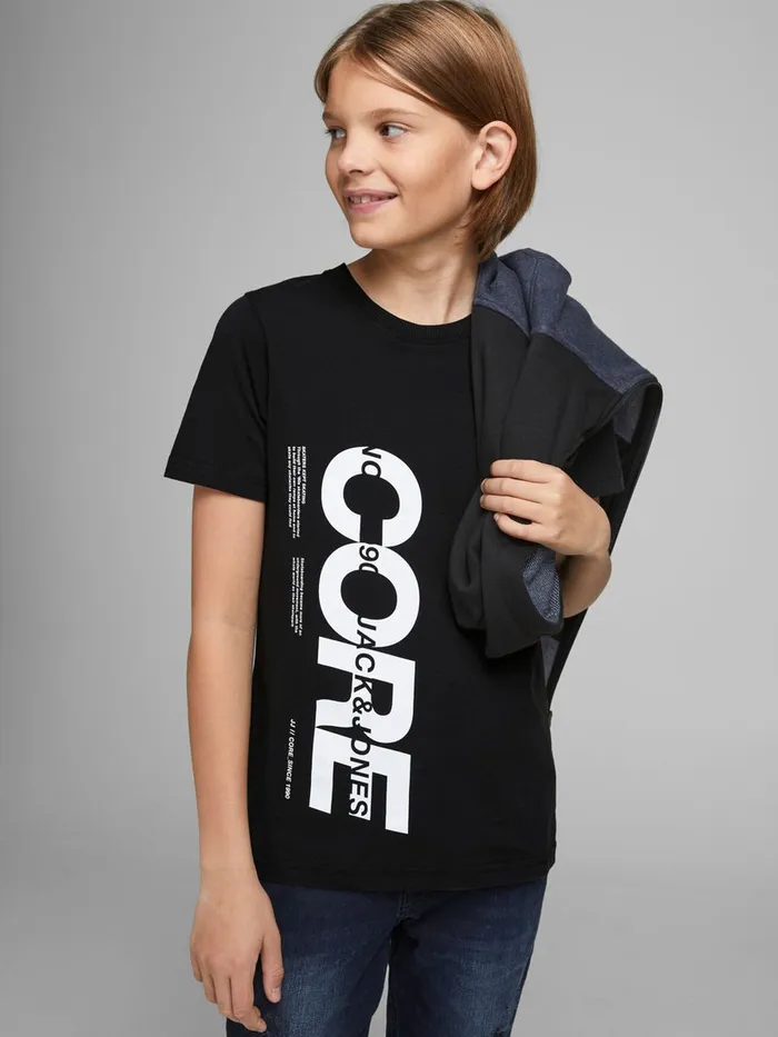 Tshirts JACK and JONES Junior BOYS COTTON JERSEY TSHIRT Black Black For Sale