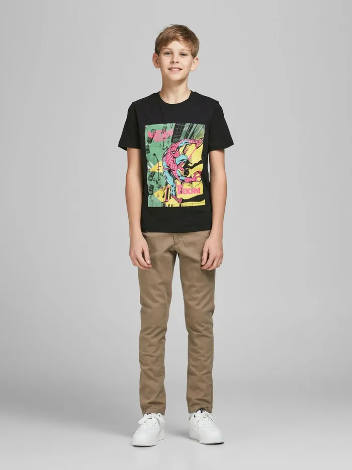 Tshirts JACK and JONES Junior BOYS MARVEL TSHIRT Black Black Popular