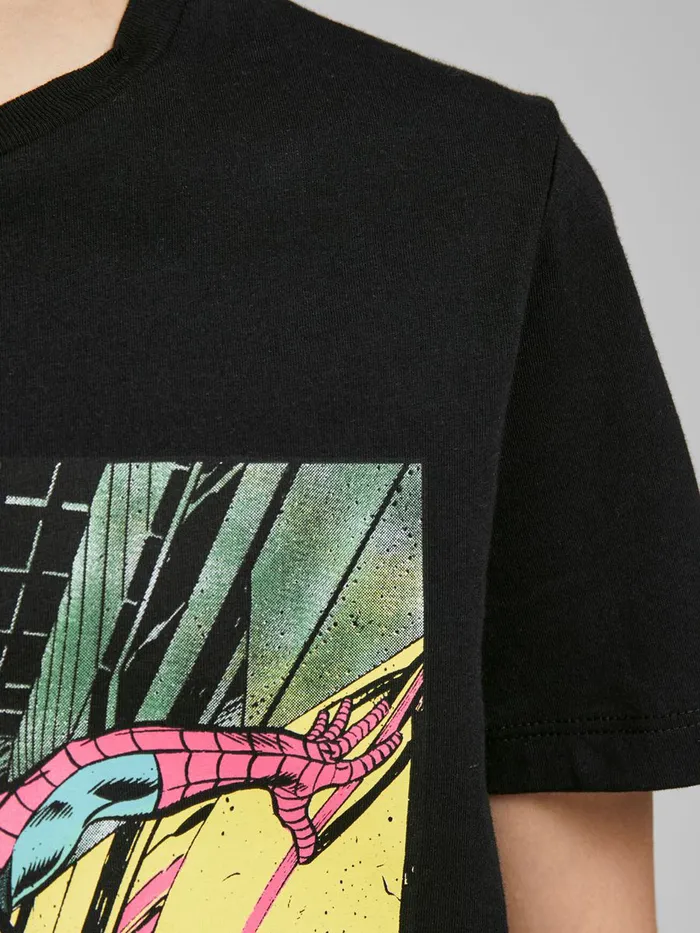 Tshirts JACK and JONES Junior BOYS MARVEL TSHIRT Black Black Popular