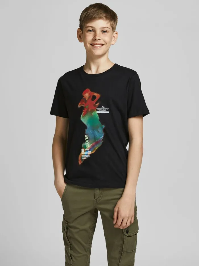 Tshirts JACK and JONES Junior BOYS TROPICAL PRINT TSHIRT Black Black Gift Ideas Tshirts JACK and JONES Junior BOYS TROPICAL PRINT TSHIRT Black Black Gift Ideas