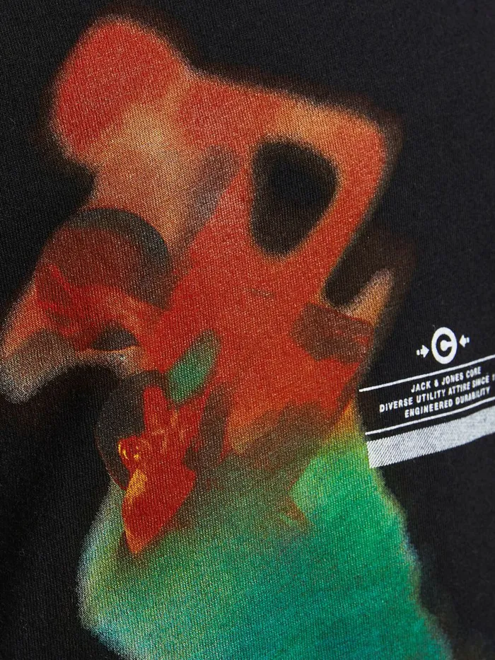 Tshirts JACK and JONES Junior BOYS TROPICAL PRINT TSHIRT Black Black Gift Ideas